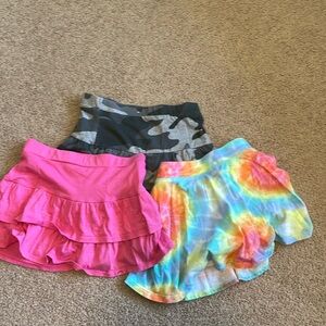 3 Skorts. Childrens place and Justice. Sizes 7 and 8